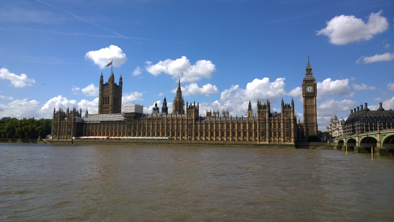 London cityscape with Big Ben and Parliament